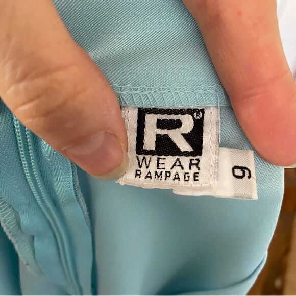 Vintage Rampage Turquoise Mini Spaghetti Strap Dress Size 9 Juniors - Picture 6 of 13